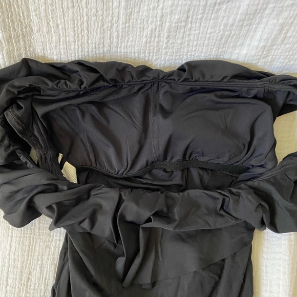 SOLD Trina Turk Black Monaco Bandeau Off Shoulder One Piece Swimsuit M Size 6 - Picture 8 of 8